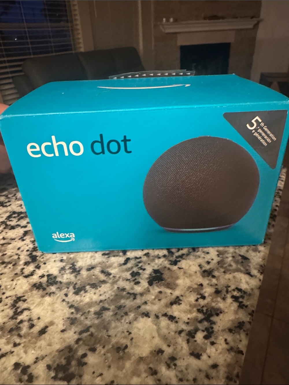 Amazon Echo Dot Smart Speaker - Teal Box with Charcoal Device